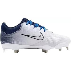 Nike Hyperdiamond 4 PRO Metal Softball Cleats White Navy Womens Choose Your Size